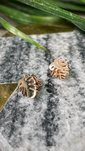 Load image into Gallery viewer, Monstera Studs (Rose Gold)
